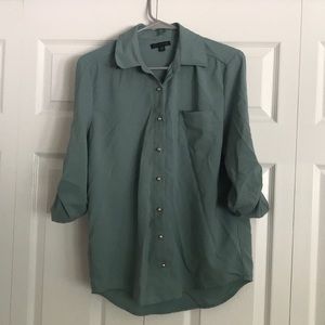 Green button up blouse